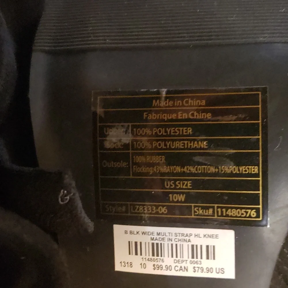 Strappy Heeled Knee Boot (WW) 10 Torrid Black - Picture 10 of 10